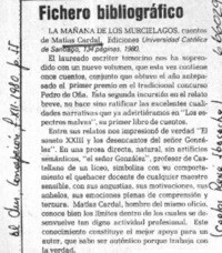 La mañana de los murciélagos  [artículo] Carlos René Ibacache.