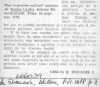 Los espectros malvas"  [artículo] Carlos R. Ibacache I.