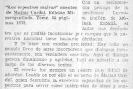 Los espectros malvas"  [artículo] Carlos R. Ibacache I.