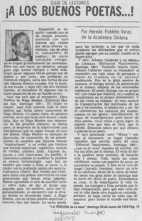 ¡A los buenos poetas!