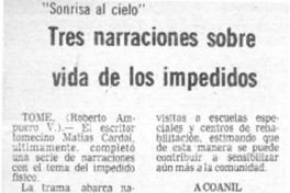 Tres narraciones sobre vida de los impedidos.  [artículo]