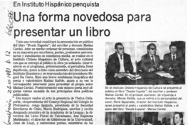 Una forma novedosa para presentar un libro.  [artículo]