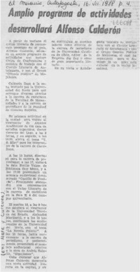 Amplio programa de actividades desarrollará Alfonso Calderón.