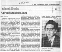 A propósito del humor.  [artículo]