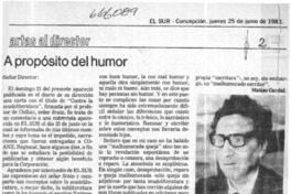 A propósito del humor.  [artículo]