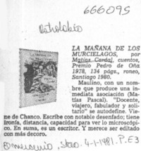 La mañana de los murciélagos.  [artículo]