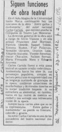 Siguen funciones de obra teatral.