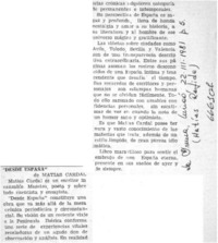 Desde España".  [artículo] Matías Rafide.