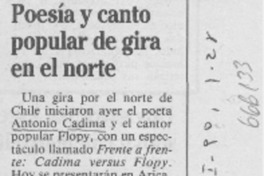 Poesía y canto popular de gira en el norte.