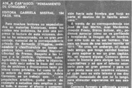 Pensamiento de O'Higgins"  [artículo] N. G.