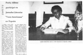Poeta chileno participó en Jornadas Literarias "Voces Americanas" en España.  [artículo]
