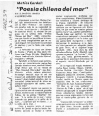 Poesía chilena del mar"  [artículo] Wellington Rojas Valdebenito.