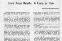 Enrique Campos Menéndez: un escritor de oficio