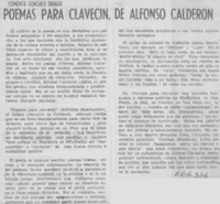 Poemas para clavecín, de Alfonso Calderón.
