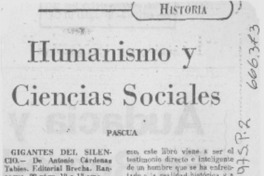 Humanismo y ciencias sociales.