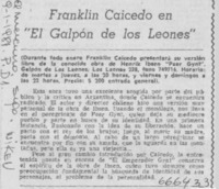 Franklin Caicedo en "El galpón de Los Leones".