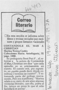 Contándole el mar a Christian.