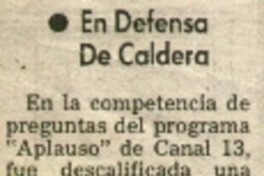 En defensa de Caldera.