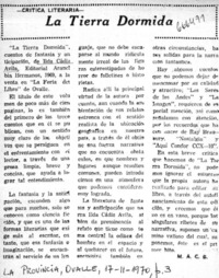 La tierra dormida  [artículo] M. A. C. L.