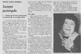 Siempre postergada : [entrevista]
