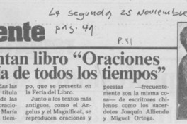 Presentan libro "Oraciones a María de todos los tiempos".