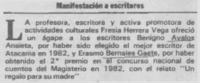 Manifestación a escritores.