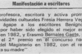 Manifestación a escritores.