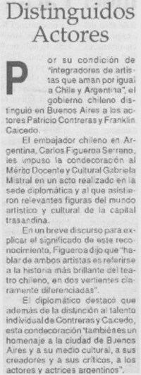 Distinguidos actores.