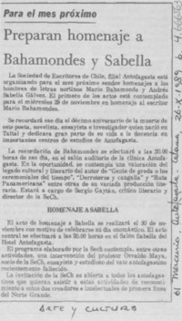 Preparan homenaje a Bahamondes y Sabella.