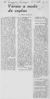 Versos a modo de coplas