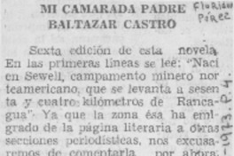 Mi camarada padre Baltazar Castro