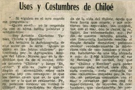 Usos y costumbres de Chiloé.