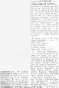 Homenaje a Jorge González Bastías