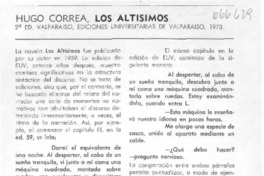 Hugo Correa, los altísimos