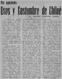 Usos y costumbres de Chiloé