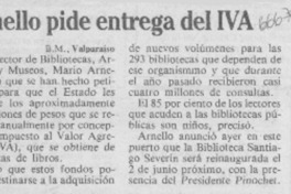 Arnello pide entrega del IVA.