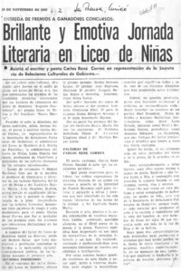 Brillante y emotiva jornada literaria en liceo de niñas.  [artículo]