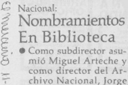 Nombramientos en biblioteca.