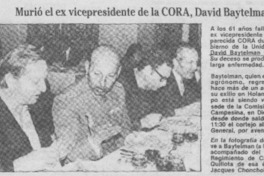 Murió el ex vicepresidente de la CORA, David Baytelman.