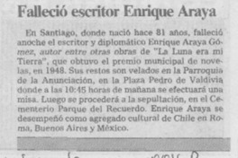 Falleció escritor Enrique Araya.