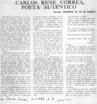 Carlos René Correa, poeta auténtico  [artículo] Dionisio M. de la Fuente.