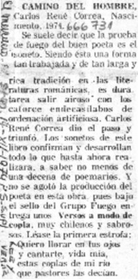 Camino del hombre  [artículo]