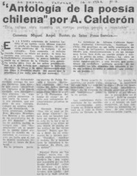 Antología de poesía chilena" por A. Calderón.