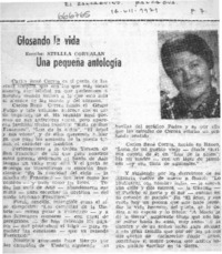 Glosando la vida, una pequeña antología  [artículo] Stella Corvalán.