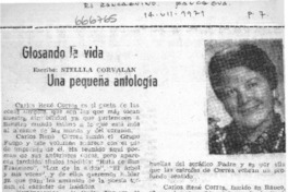 Glosando la vida, una pequeña antología  [artículo] Stella Corvalán.