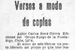 Versos a modo de coplas  [artículo] E. Domarchi.