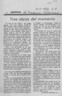 Tres obras del momento