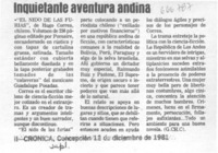 Inquietante aventura andina
