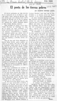 El poeta de las tierra pobres  [artículo] Marino Muñoz Lagos.
