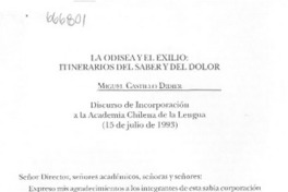 La Odisea y el exilio: itinerarios del saber y del dolor.